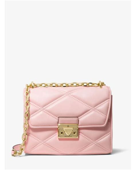 michael kors crossbody pink chain quilt|michael kors pink.